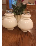 SET OF 2 FROSTED GLASS LAMP SHADE CLEAR TOP 7 1/4&quot; HIGH 2 7/8&quot; WIDE AT M... - $394.39 MXN