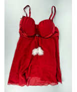 Cinema Etoile Womens Santa Sheer Babydoll Panty Set Christmas Lingerie L... - $19.30