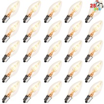 25 Pack C7 Bulb, Replacement Light Bulbs For Christmas Outdoor, Indoor, ... - $18.99