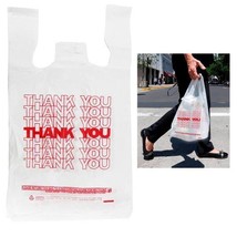 Thank you bags, T shirt bags, White Plastic Bags with Handles, Grocery shopping - £9.45 GBP+