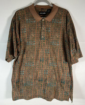Vintage Pierre Cardin Polo Shirt 1/4 Button Multi Color Dope Pattern Siz... - £15.56 GBP