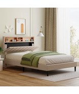 Merax Contemporary Upholstered Bed Frame With Storage Headboard And Usb,... - £224.42 GBP