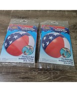 2 Splash N Swim Beach Balls American Flag Patriotic 4th Of July 20&quot; Ages... - €13,74 EUR