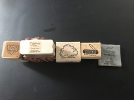 Lot Of 6 Wood Rubber Stamps,By Stampin Up!, Angel, Knife, Cloud, Quotes New/Used - £4.65 GBP