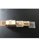 Lot Of 6 Wood Rubber Stamps,By Stampin Up!, Angel, Knife, Cloud, Quotes ... - £4.60 GBP