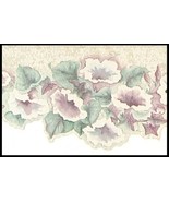4 Rolls York MORNING GLORY Floral Sculpted Purple Trumpet Flower Die Cut... - $28.82