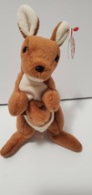 TY Beanie Baby Rare Retired 1st Original Mint Condition 1996 &quot;Pouch&quot; Kan... - £22.06 GBP