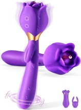 Rose Toy Vibrator for Woman, 3 in 1 Clitoral Stimulator Thrusting (Purple) - £19.25 GBP