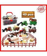 Interactive Farm Tractor Playset with 40pcs Animals &amp; Easy Storage for T... - $60.59 CAD