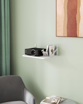 White Small Mini Projector Shelf/Modem Shelf/Router Shelf/Cable Box Wall Mount/R - £18.51 GBP