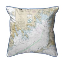 Betsy Drake Buzzards Bay, MA Nautical Map Small Corded Indoor Outdoor Pillow - £38.83 GBP