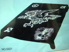 Eagle Peace Sign Rose FLEUR-DE-LIS Queen Blanket - £46.68 GBP