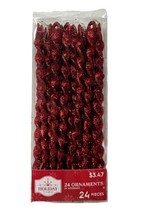 Holiday Time Red Glitter X-Long Icicle Ornaments, Icicle Decoration 7&quot; L 24 Pc - £6.86 GBP