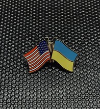 USA Ukraine Friendship Flag Enamel Lapel Pin Slava Ukraini FCK PTN - £5.86 GBP