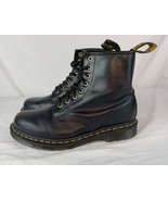 Vintage Dr Martens Boots 1460 Black Leather Lace Up Biker Mens US 8 Wome... - £95.63 GBP