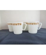 Pyrex mugs #1410 set of 4 vintage butterfly white gold milk glass coffee... - £13.39 GBP