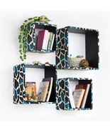 Trista - [Blue Giraffe] Square Leather Wall Shelf / Bookshelf / Floating... - £104.41 GBP