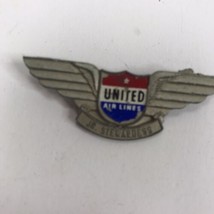 United Air Lines Junior Stewardess Wings Vintage Metal Pin UAL Jr. Flight  - £15.78 GBP