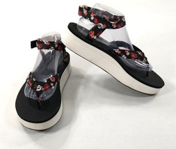 Teva Flatform Floral Ankle Strap Sandals Flowers Black Platforms Wms Siz... - £33.33 GBP