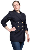Ladies German navy double breasted blazer military jacket dress army tunic  - $30.00