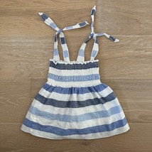 Janie &amp; Jack Blue White Striped Linen Blend Smocked Sundress 3-6 Months - $460.20 MXN