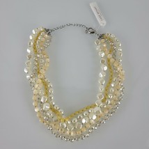 Lane Bryant 5 Strand Necklace Statement Chunky Pearl Beads Cream/Ivory NEW - £17.12 GBP