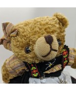 Vintage 12&quot; Bavarian Tradition Made In Germany Bear Apron Necklace Plush - $38.49
