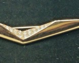 Vintage PARK LANE Art Deco brooch Gold tone pave Rhinestone wedge check ... - $8.87