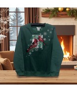 Collections Etc. Womens L Green Cardinal Bird Snowflake Christmas Sweats... - €23,96 EUR