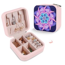 Leather Travel Jewelry Storage Box - Portable Jewelry Organizer - Octo F... - $15.47