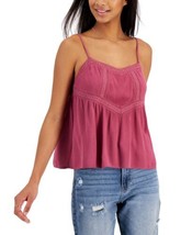 MSRP $24 Hippie Rose Juniors&#39; Crochet-Trim Gauze Sleeveless Top Size Medium - £11.48 GBP