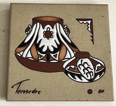 Cleo Teissedre Ceramic Art Tile Trivet Southwestern Pottery Navajo 6&quot; Sa... - £22.23 GBP