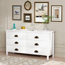 6 Double White Modern Wood Dresser Chest of Drawers with Large Space, St... - £115.73 GBP