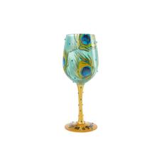 Peacock Lolita Wine Glass 15 oz 9" High Gift Boxed Collectible Green #4056857 image 3