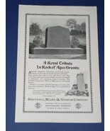 Cemetery Headstone National Geographic Ad Vintage 1924 Boutwell Milne Va... - $14.99