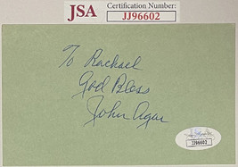 John Agar signed 3x5 Index Card To Rachael God Bless- JSA #JJ96602 - £35.35 GBP