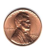 1956-P Brilliant Uncirculated Lincoln Wheat Cent, Ships Free.  BU condit... - $3.75