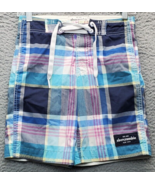 Abercrombie &amp; Fitch Board Shorts Unisex Small Multi Plaid Therma Fit Dra... - $35.28