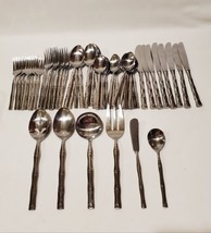 Stanley Roberts Stainless Bamboo Rogers Co CITADEL Flatware 55 Pcs MCM Korea - £79.38 GBP