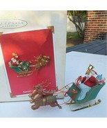 Hallmark Christmas Ornament 2003 - Santa&#39;s On His Way, Bouncing Reindeer... - £11.61 GBP