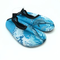 Toddlers Boys Girls Water Shoes Slip On Fabric Dolphin Blue Size 22/23 US 6/7 - £7.66 GBP