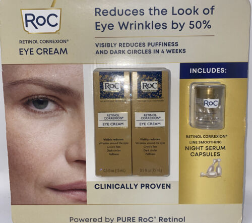 2X 15ml RoC Retinol Correxion Eye Cream Reduce dark circles puffiness Lines - $46.04