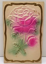 Pink Rose Heavily Embossed Airbrushed to Shirleysburg Pennsylvania Postcard D8 - £3.05 GBP