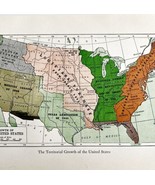 Map 1930 Territorial Growth Of United States 5.5 x 9&quot; History Lithograph... - €21,70 EUR