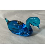 Old Kanawha Blue Art Glass Swan Figurine 4.75&quot; - £21.96 GBP