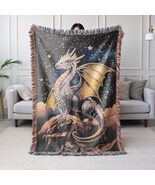 Medieval Dragon Woven Blanket Throw Tapestry Fantasy Legend Mythical Gif... - $52.79+