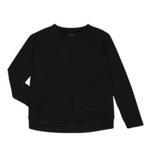 Danskin Now Girls Crew Neck French Terry Sweatshirt Black Size X-Small 4-5 NEW - £7.24 GBP