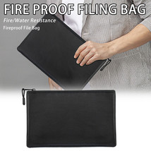 13.4&quot; Fireproof Money Bag Flame Resistant Document Pouch Cash Safe Bank Deposit - £20.04 GBP