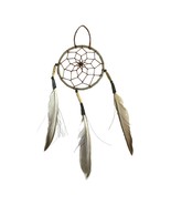 Handcrafted Dreamcatcher With Feathers 4&quot; Diameter Southwest Real Boho D... - £14.83 GBP