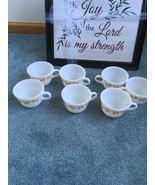 7 PYREX Corning Ware Harvest Home Golden Wheat Berrys COFFEE CUPS 1970&#39;s - $15.75